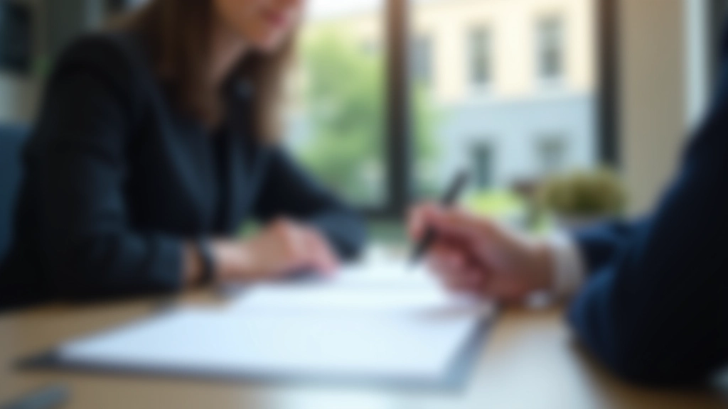 Beratungsgespräch bei der Erbschaftsplanung, zwei Personen am Schreibtisch mit Dokumenten