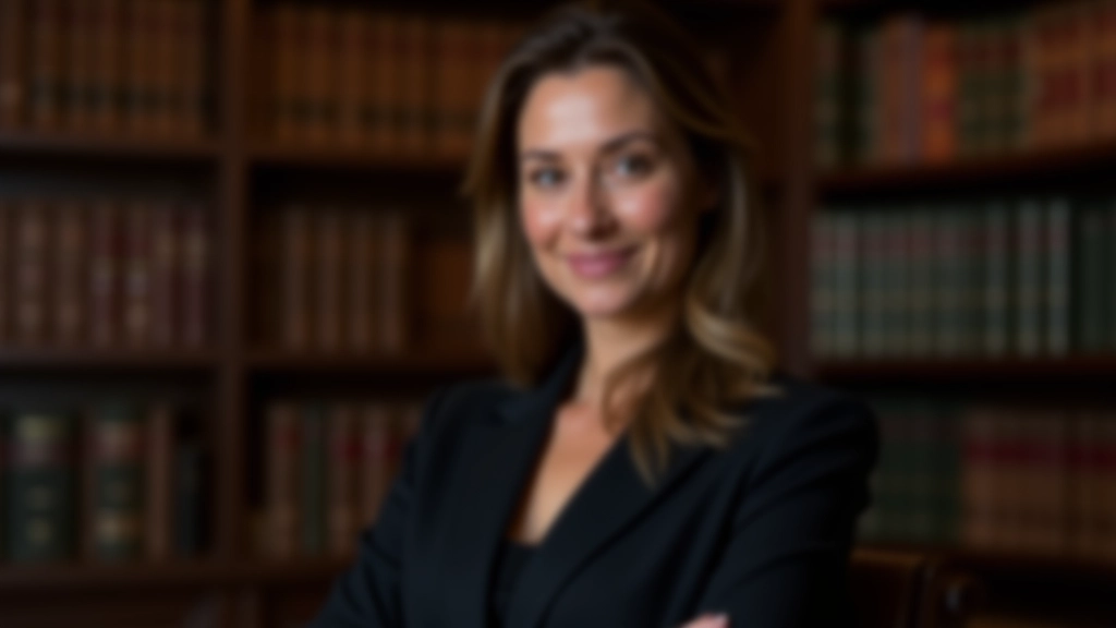 Rechtsanwältin erklärt Testament und Erbrecht vor Bücherregal